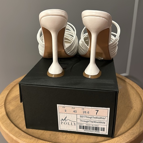 Oh Polly strappy white heels size US 9 (UK 7) - Picture 3 of 4